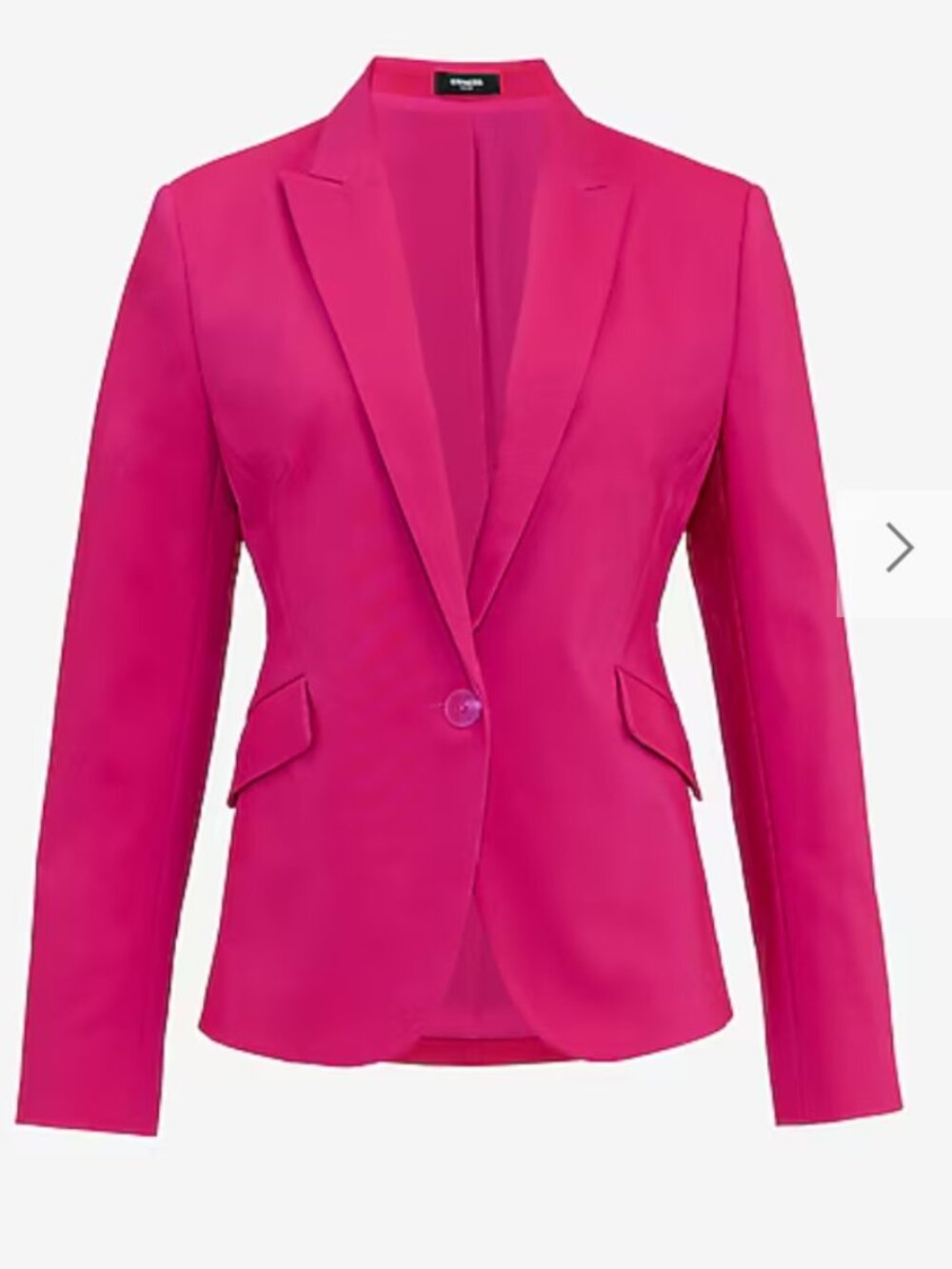 NWT Editor Stretch Cotton Fitted One Button Blazer